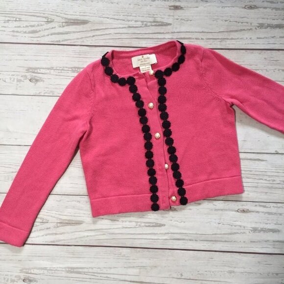 Kate Spade Lace Trim Cardigan Pink 2T - Picture 2 of 6
